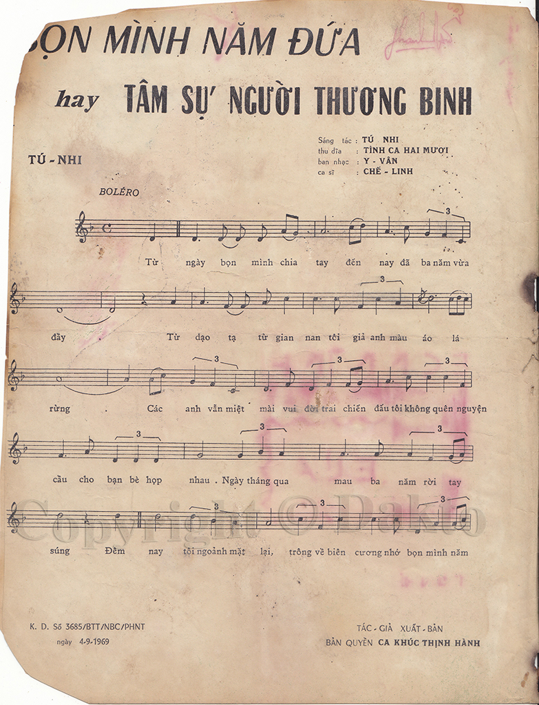 Sheet nhạc Tâm sự người thương binh - Trang 2