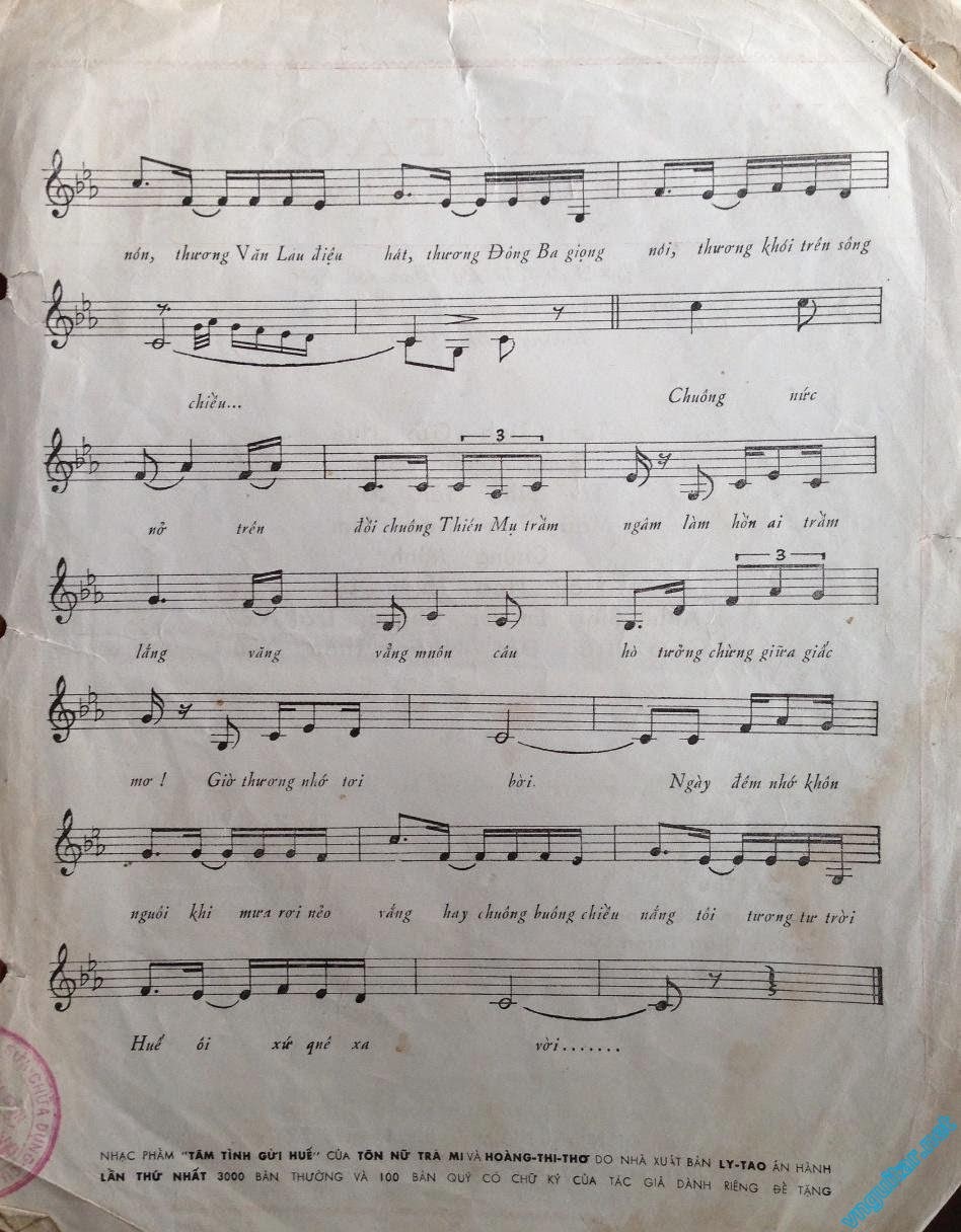 Sheet nhạc Tâm tình gửi Huế - Trang 3