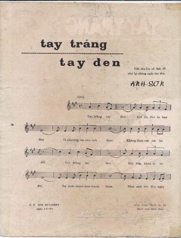 Sheet nhạc Tay trắng tay đen - Trang 2