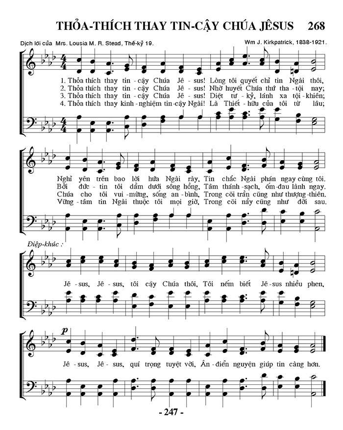 Sheet nhạc Thỏa thích thay tin cậy Chúa Giêsu - Trang 1
