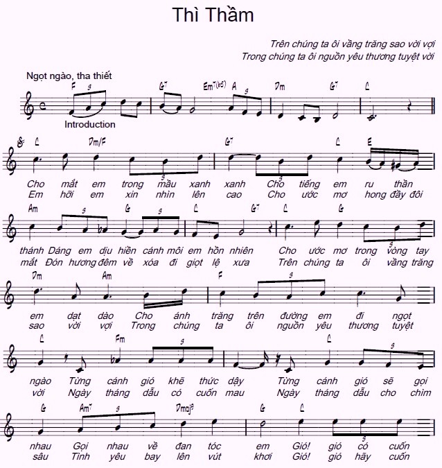 Sheet nhạc Thì thầm - Trang 1