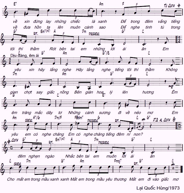 Sheet nhạc Thì thầm - Trang 2