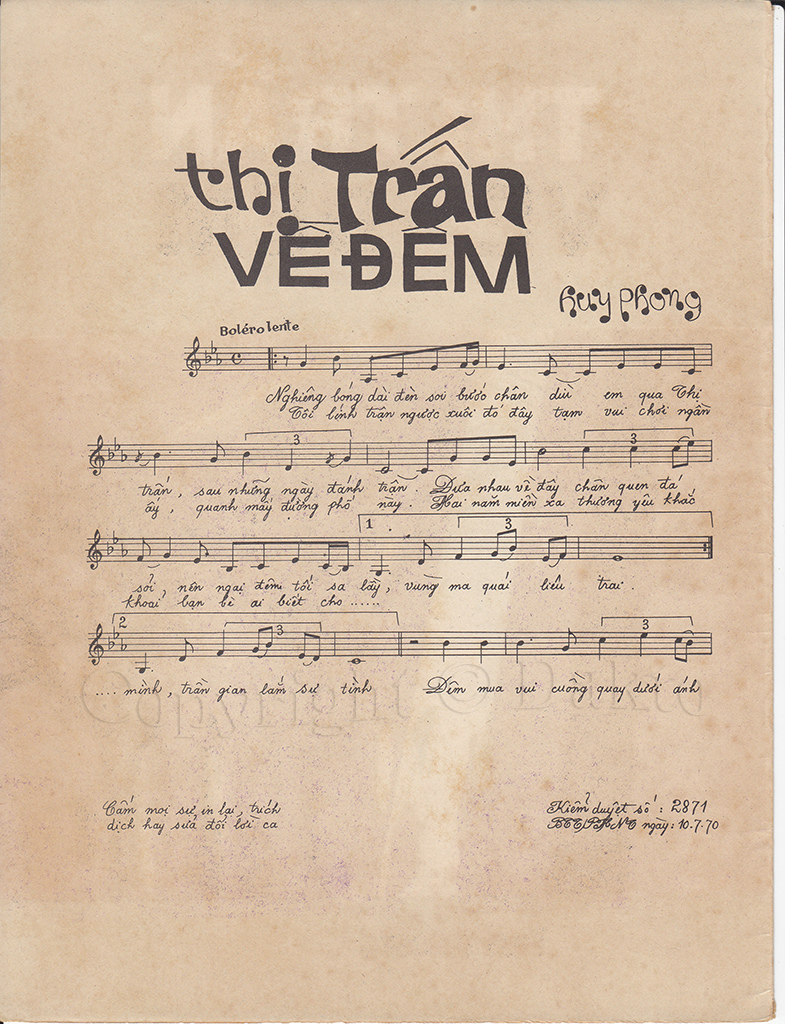 Sheet nhạc Thị trấn về đêm - Trang 2