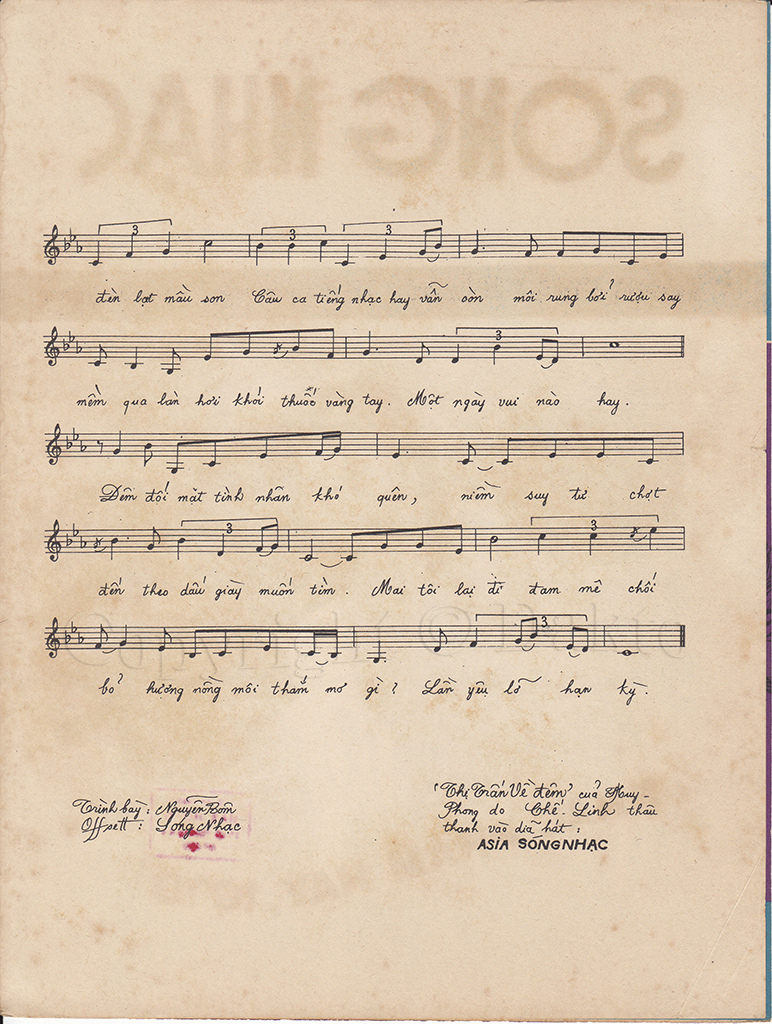 Sheet nhạc Thị trấn về đêm - Trang 3