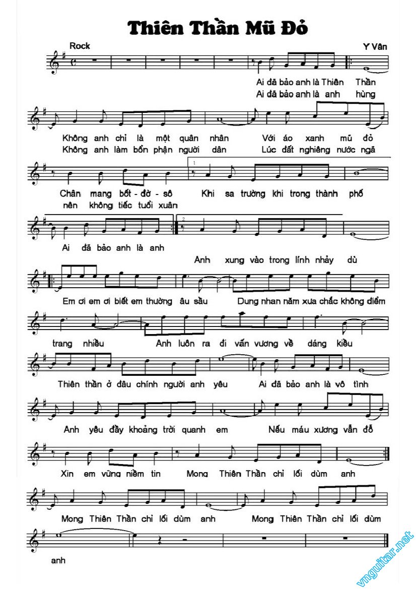 Sheet nhạc Thiên thần mũ đỏ - Trang 1