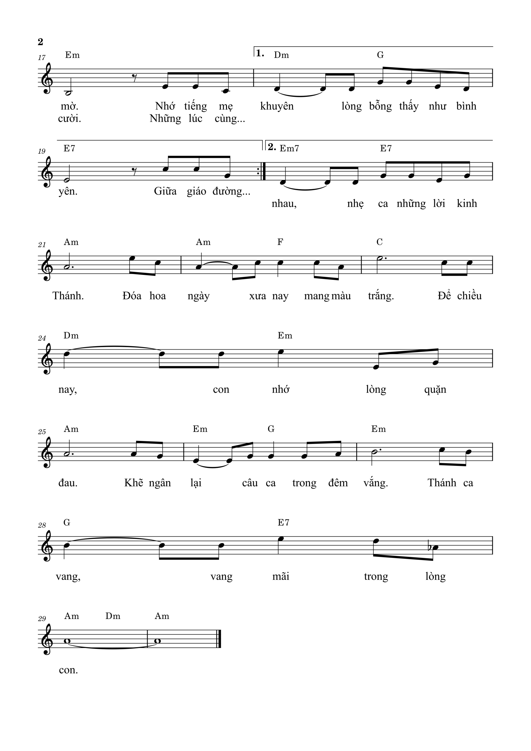 Sheet nhạc Thánh ca dâng Mẹ - Trang 2