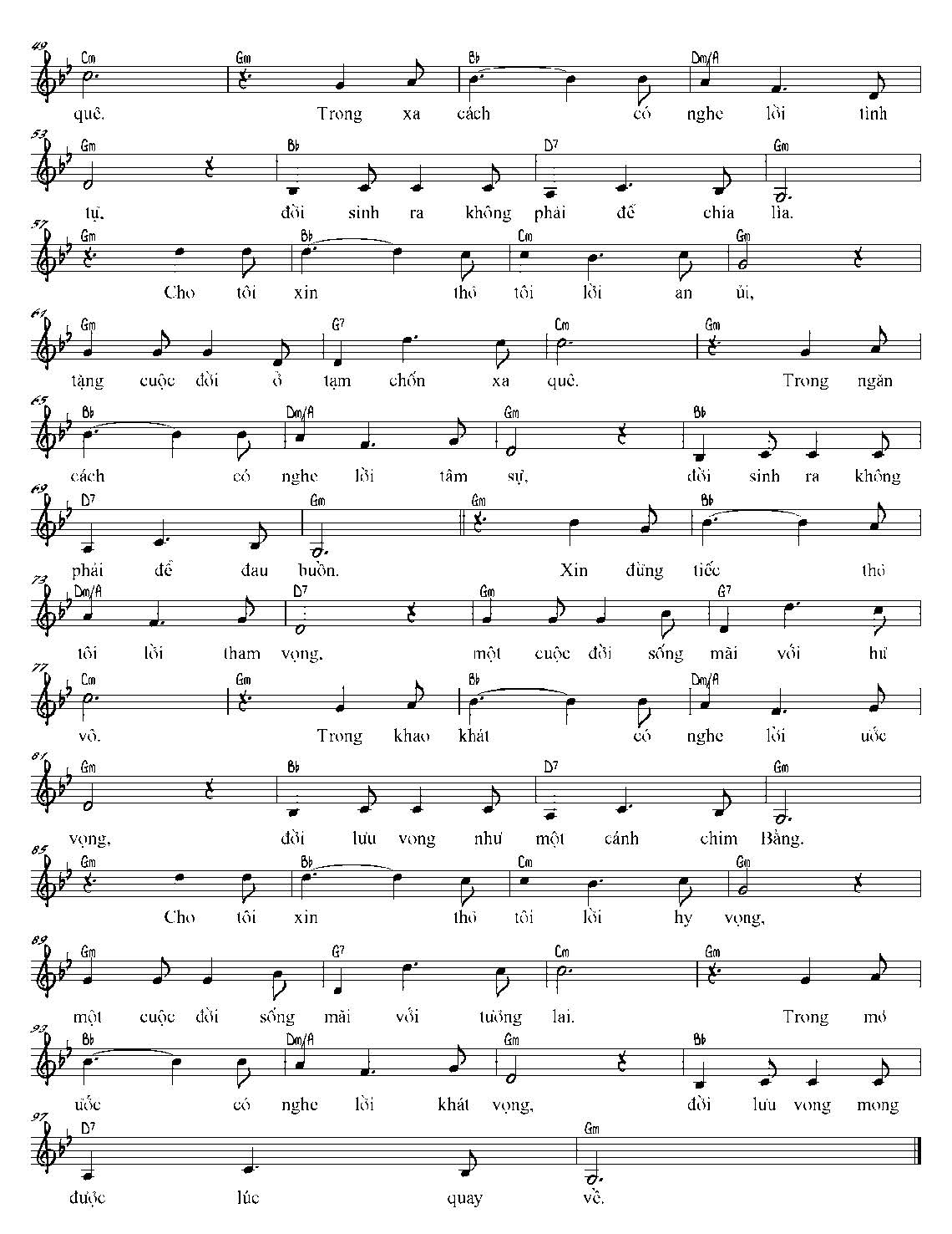 Sheet nhạc Thơ tôi - Trang 2