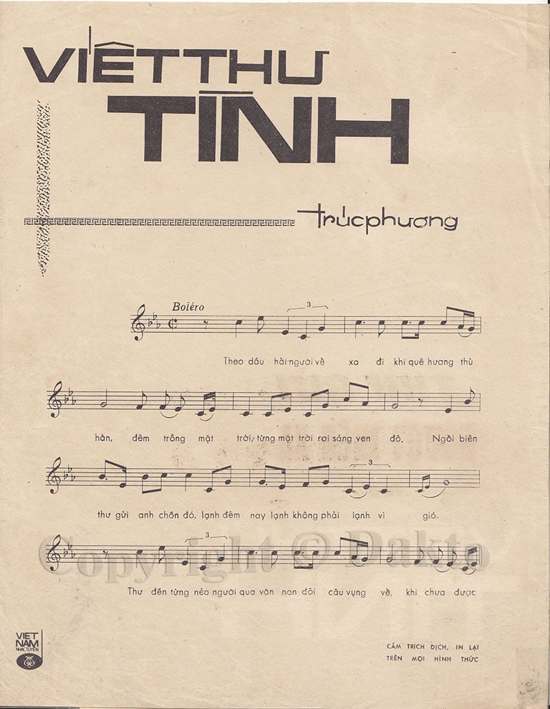 Sheet nhạc Thư gửi người miền xa - Trang 2