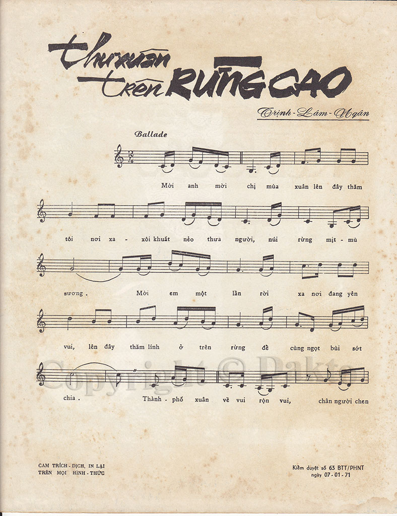 Sheet nhạc Thư xuân trên rừng cao - Trang 2