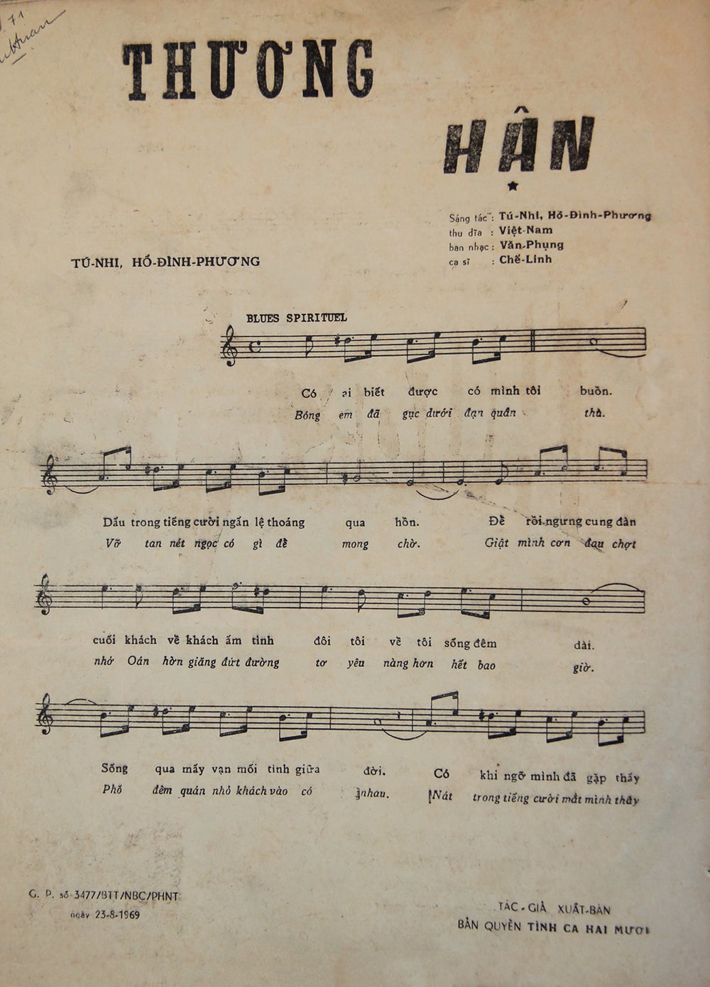 Sheet nhạc Thương hận - Trang 2