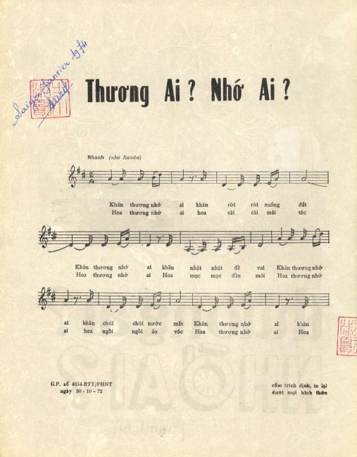 Sheet nhạc Thương ai nhớ ai - Trang 2