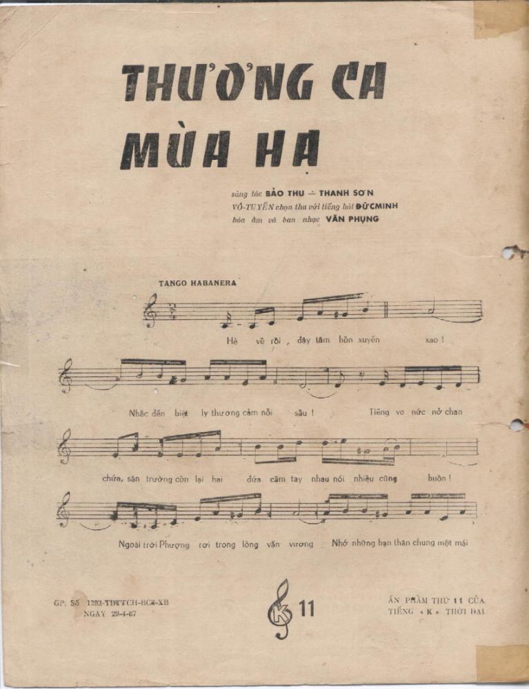 Sheet nhạc Thương ca mùa hạ - Trang 2