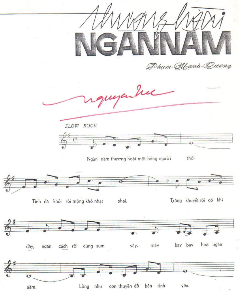 Sheet nhạc Thương hoài ngàn năm - Trang 1