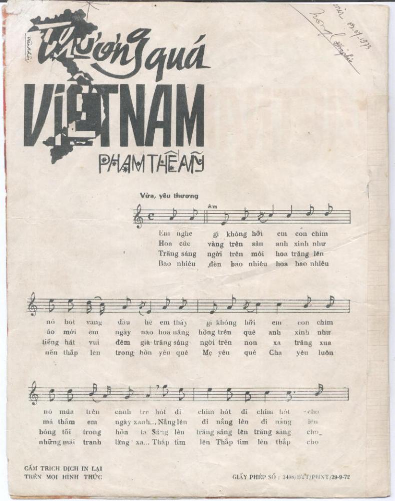 Sheet nhạc Thương quá Việt Nam - Trang 2