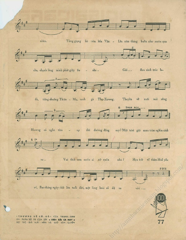 Sheet nhạc Thương về cố đô - Trang 3