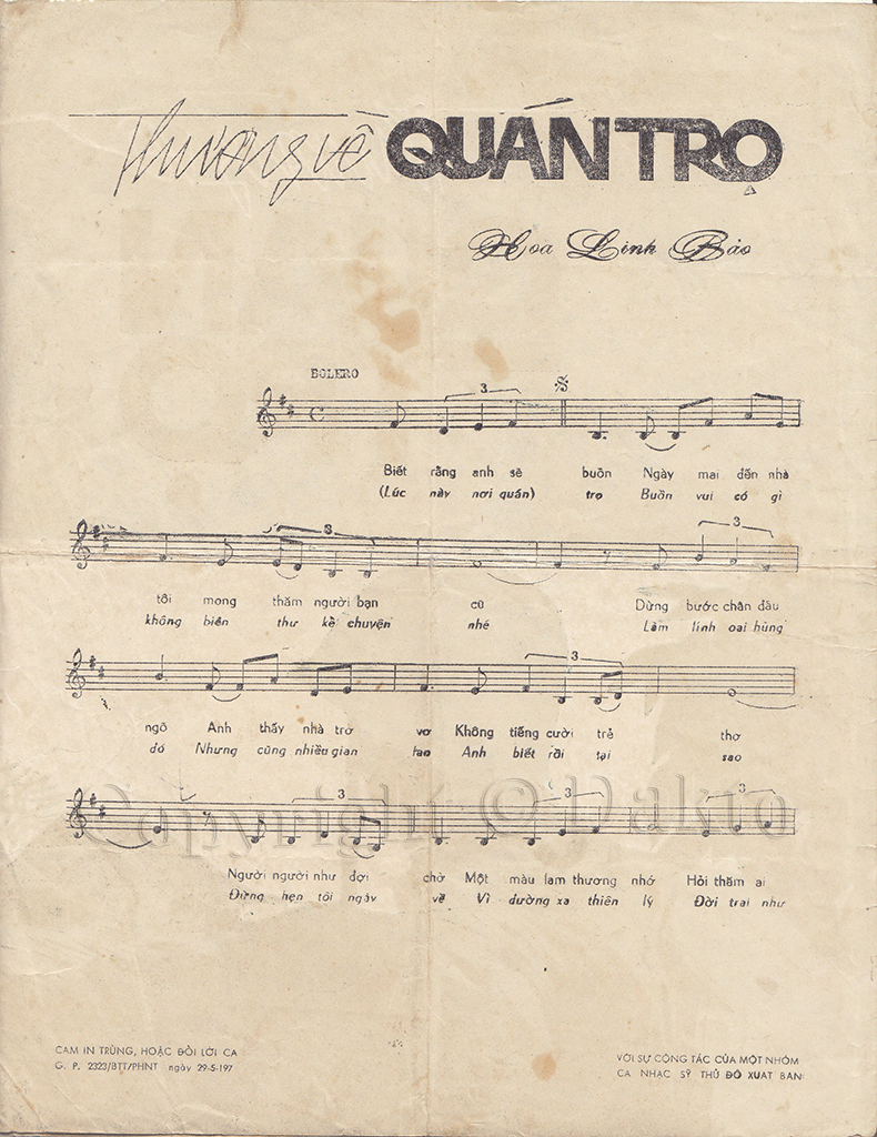 Sheet nhạc Thương về quán trọ - Trang 2