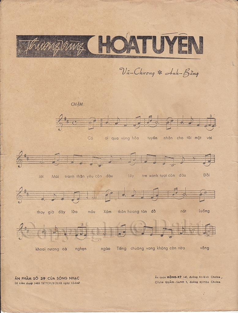Sheet nhạc Thương vùng hỏa tuyến - Trang 2
