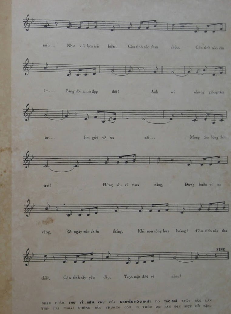 Sheet nhạc Thư về biên khu - Trang 3