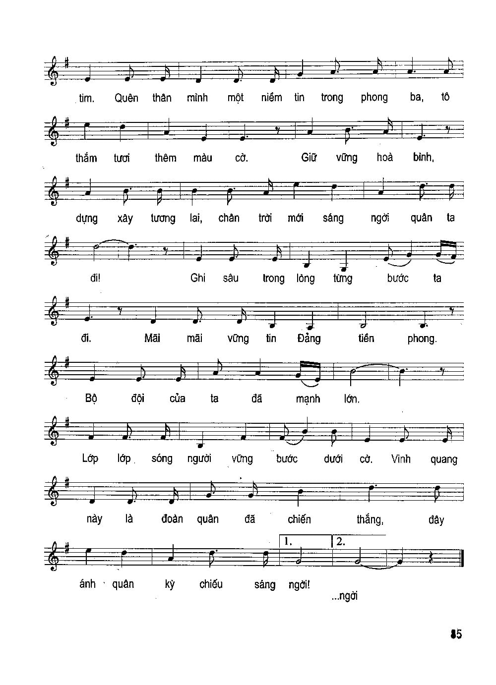 Sheet nhạc Tiến bước dưới quân kỳ - Trang 2
