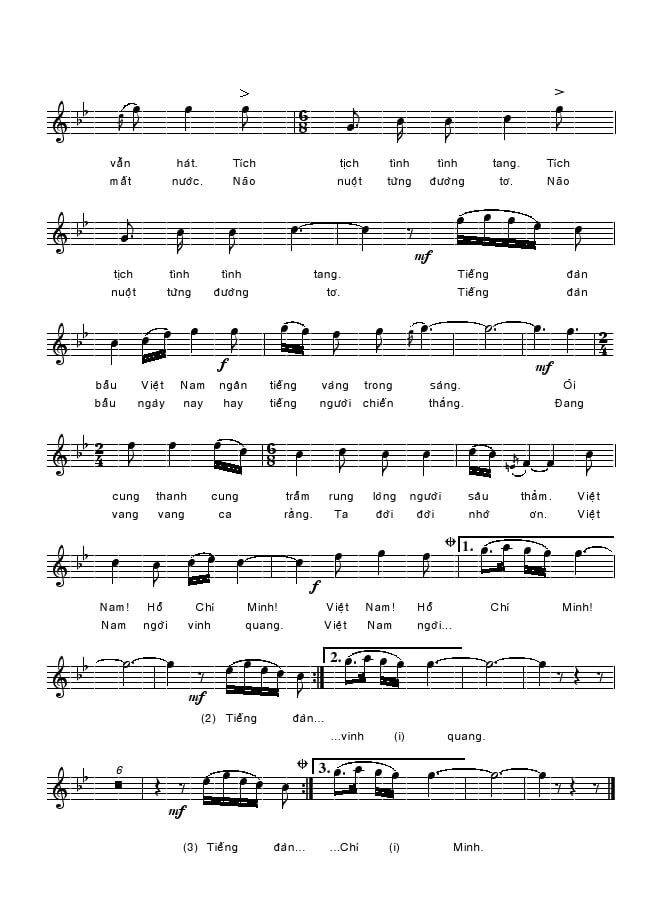 Sheet nhạc Tiếng đàn bầu - Trang 2