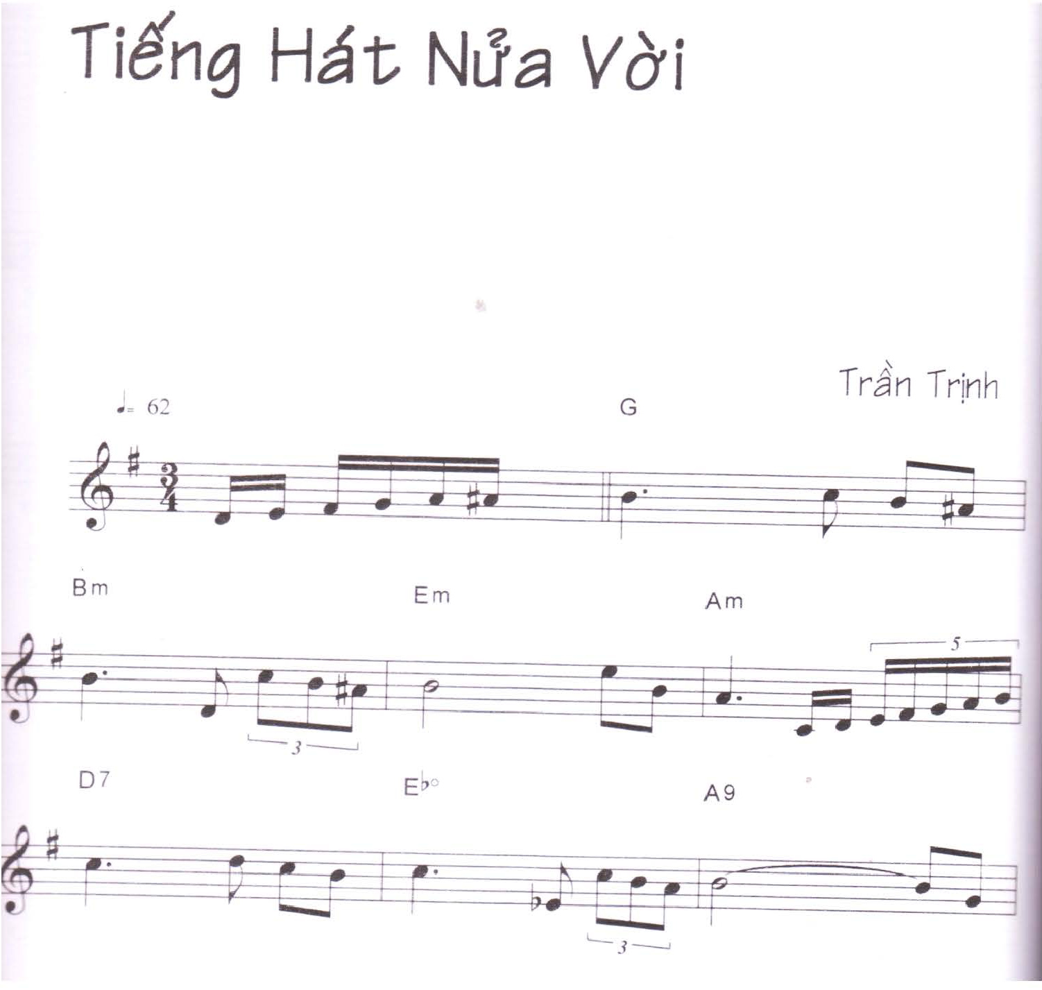 Sheet nhạc Tiếng hát nửa vời - Trang 1
