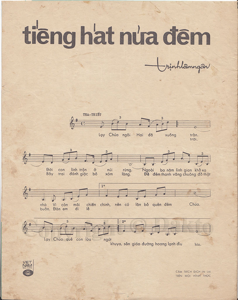 Sheet nhạc Tiếng hát nửa đêm - Trang 2