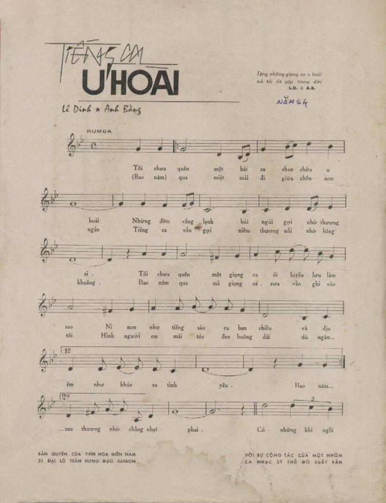 Sheet nhạc Tiếng ca u hoài - Trang 2