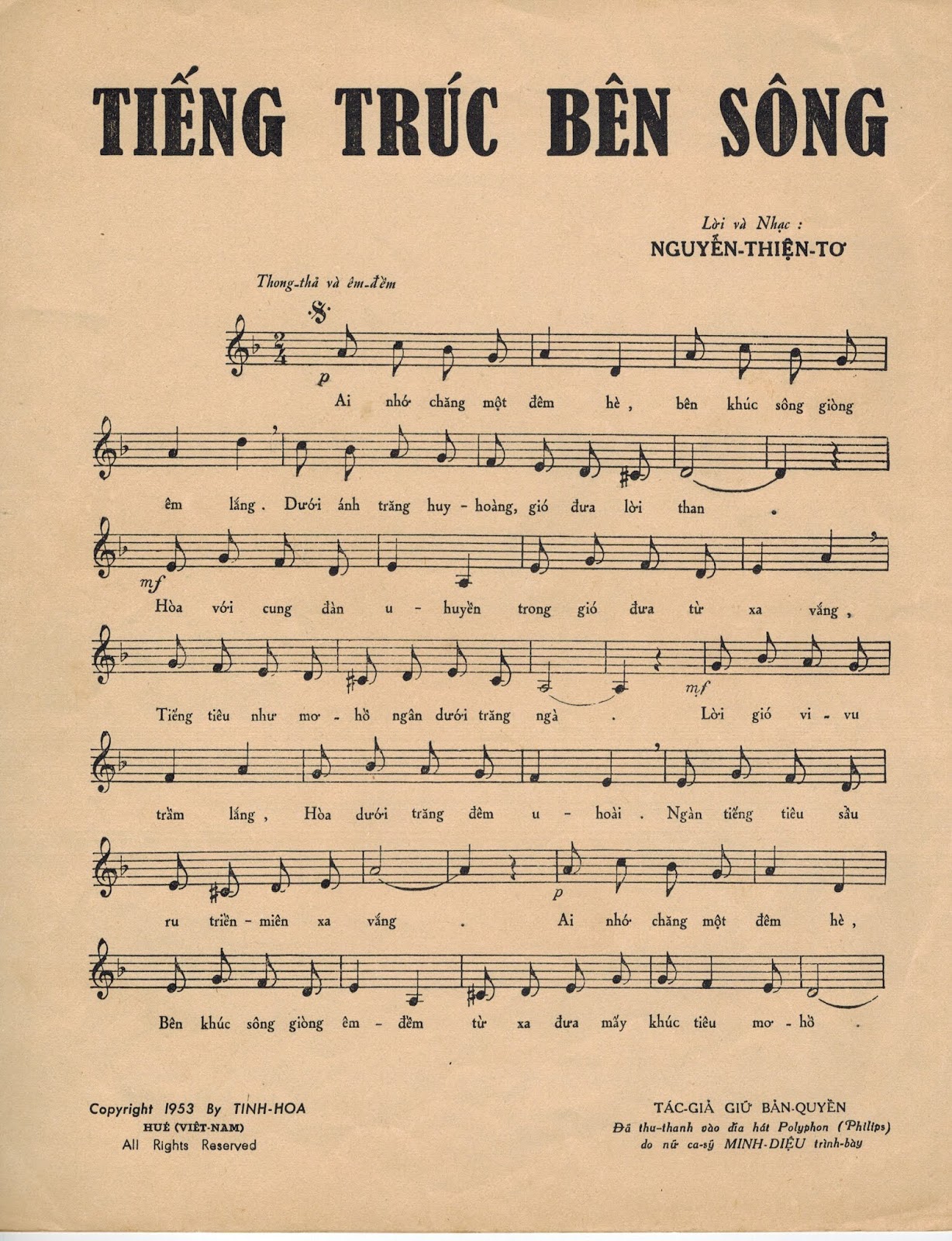 Sheet nhạc Tiếng trúc bên sông - Trang 2