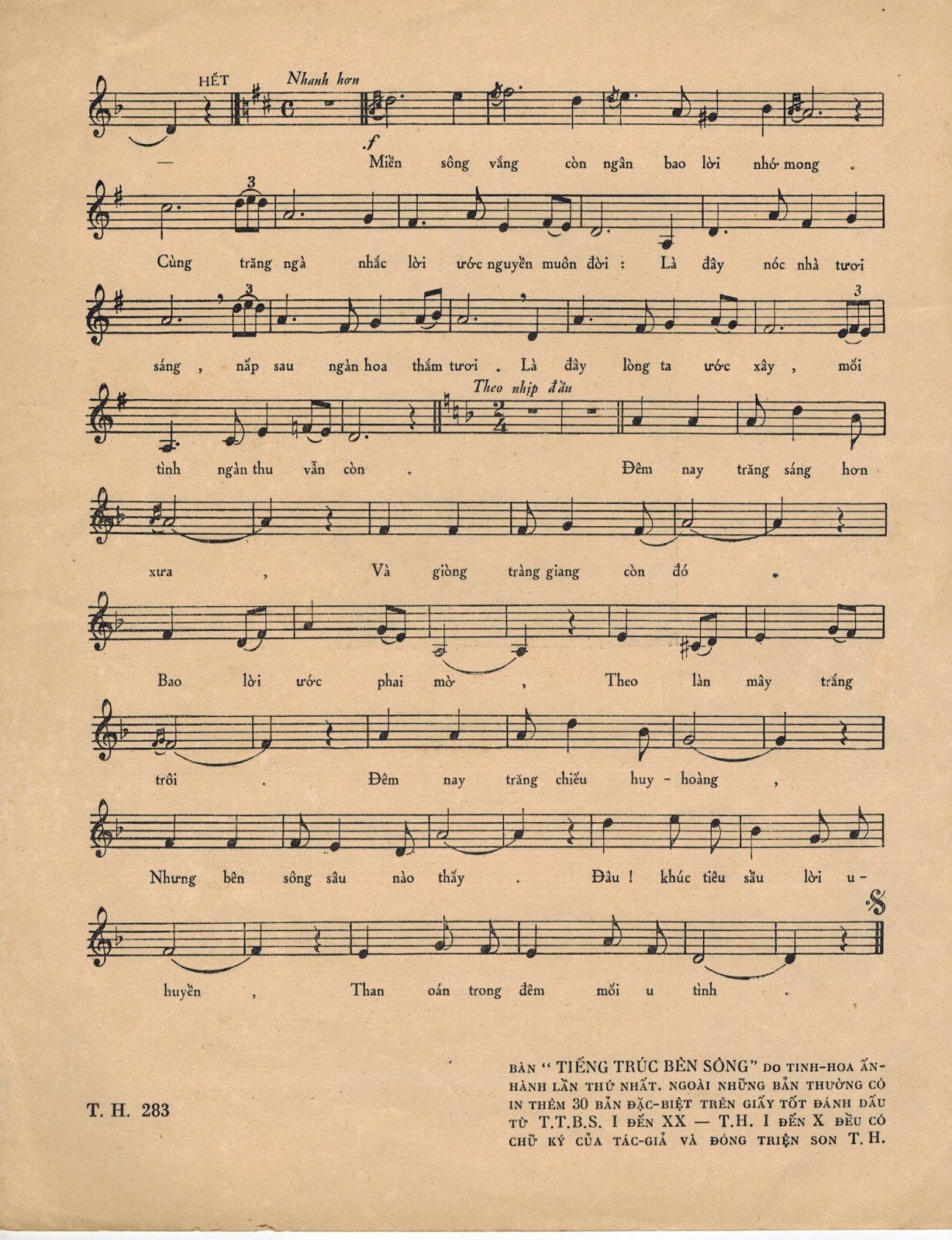 Sheet nhạc Tiếng trúc bên sông - Trang 3