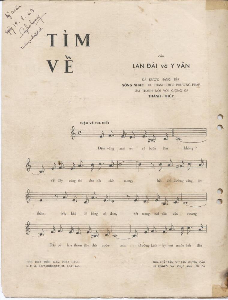 Sheet nhạc Tìm về - Trang 2