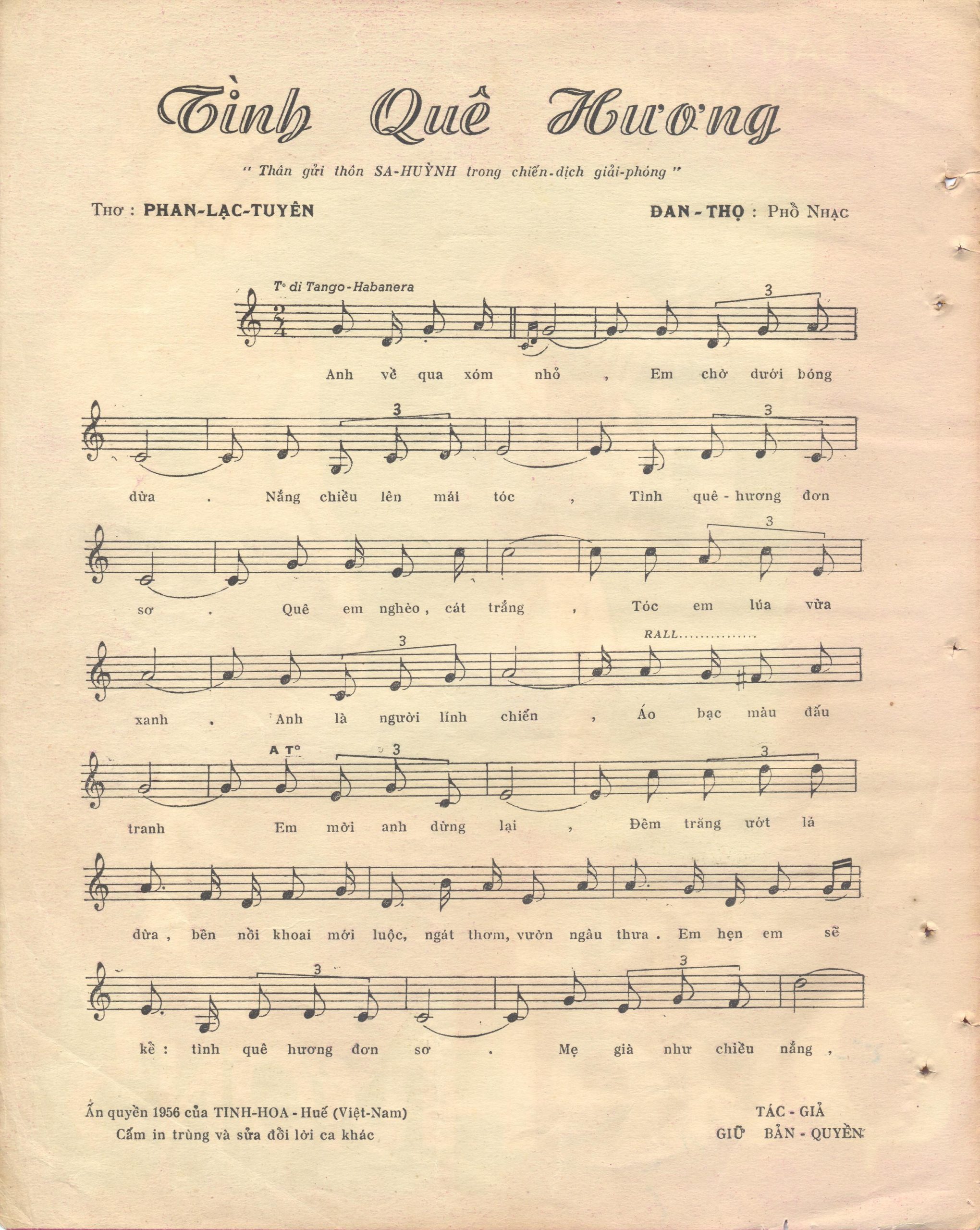 Sheet nhạc Tình quê hương - Trang 2