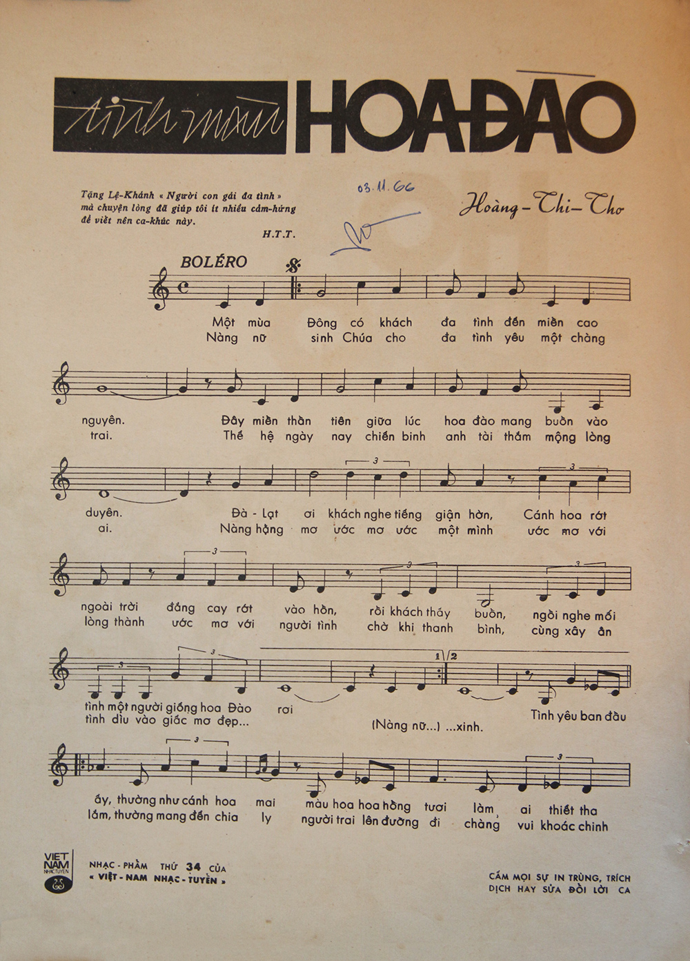 Sheet nhạc Tình mùa hoa đào - Trang 2