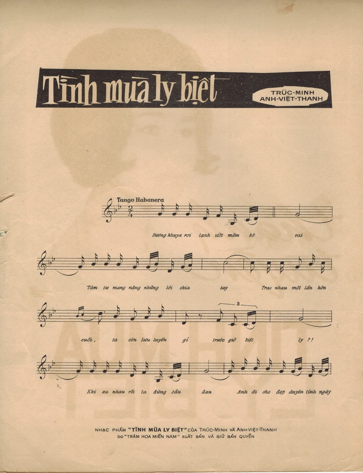 Sheet nhạc Tình mùa ly biệt - Trang 2
