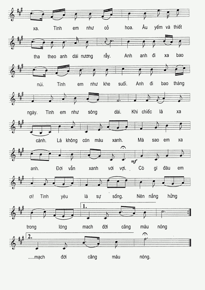 Sheet nhạc Tình em - Trang 2