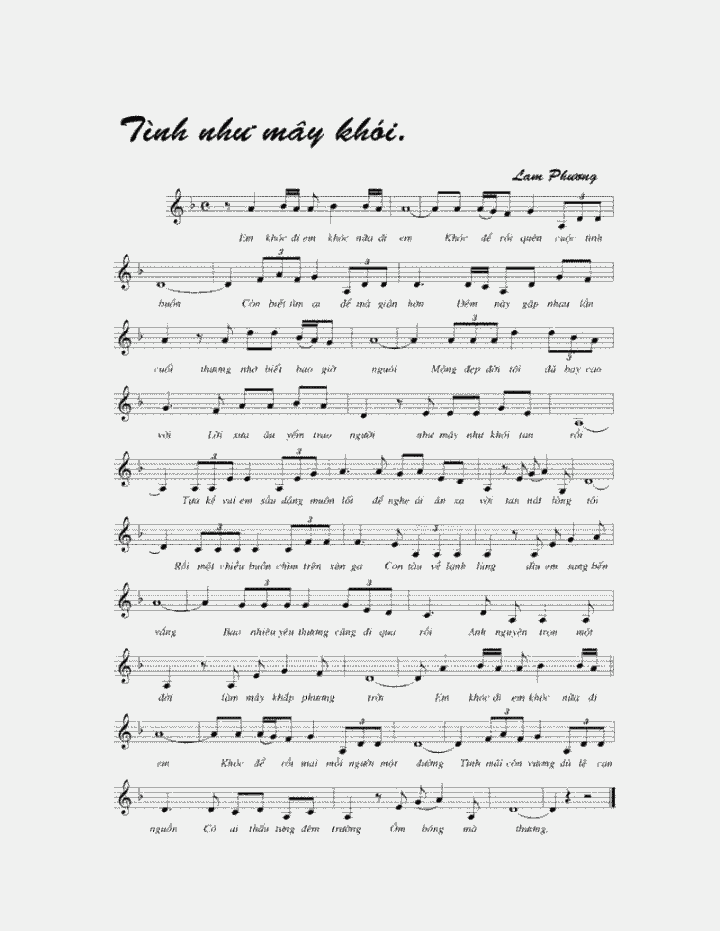Sheet nhạc Tình như mây khói - Trang 5
