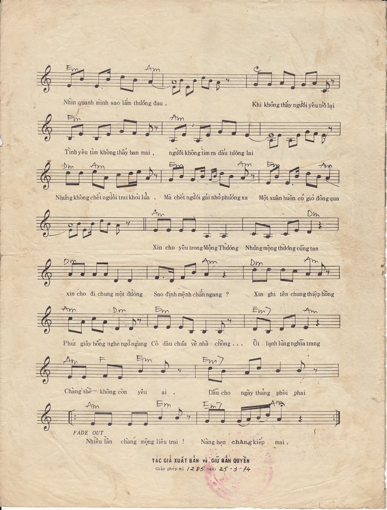 Sheet nhạc Chuyện tình Mộng Thường - Trang 3
