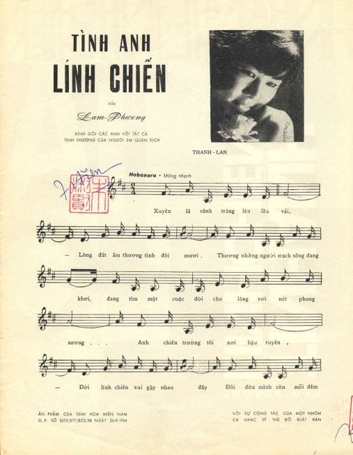 Sheet nhạc Tình anh lính chiến - Trang 2