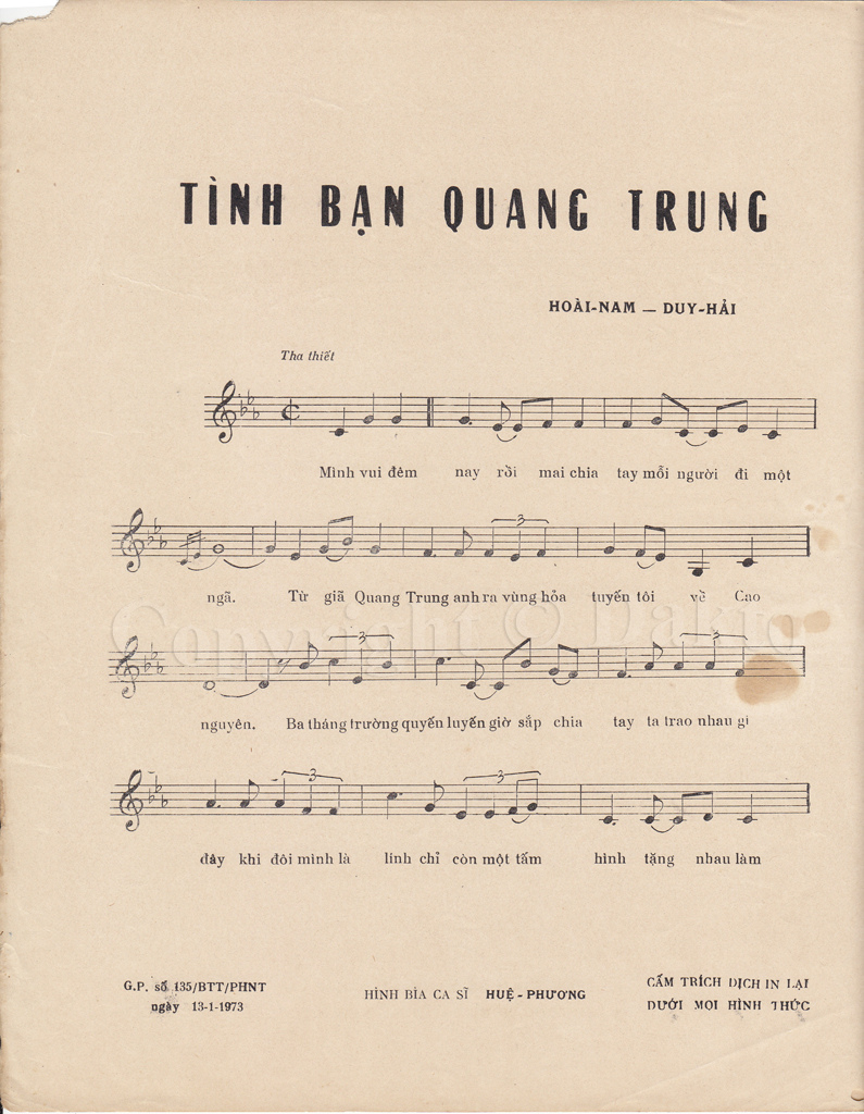 Sheet nhạc Tình bạn Quang Trung - Trang 2