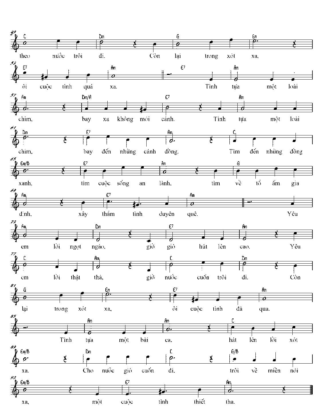 Sheet nhạc Tình tựa - Trang 2