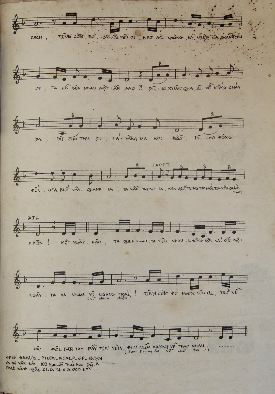 Sheet nhạc Tình còn đó - Trang 3