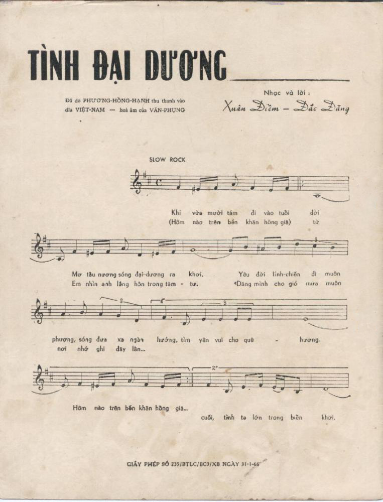 Sheet nhạc Tình đại dương - Trang 2