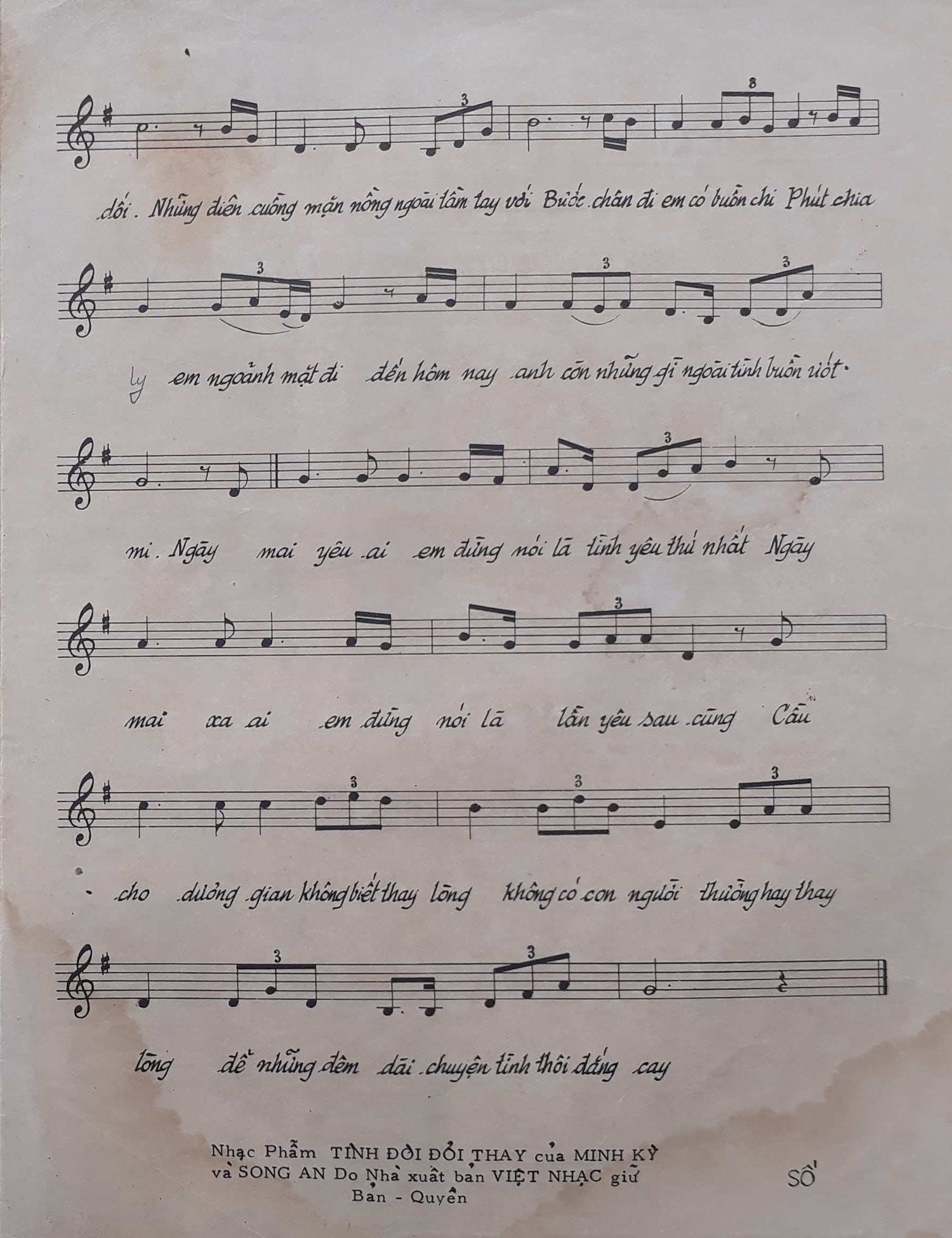 Sheet nhạc Tình đời đổi thay - Trang 3