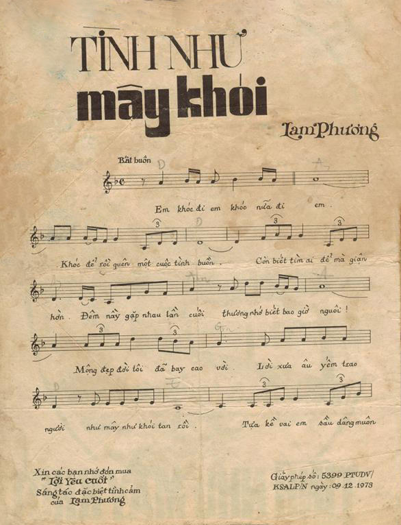 Sheet nhạc Tình như mây khói - Trang 2