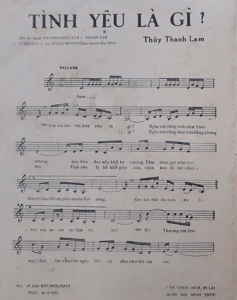 Sheet nhạc Tình yêu là gì - Trang 2