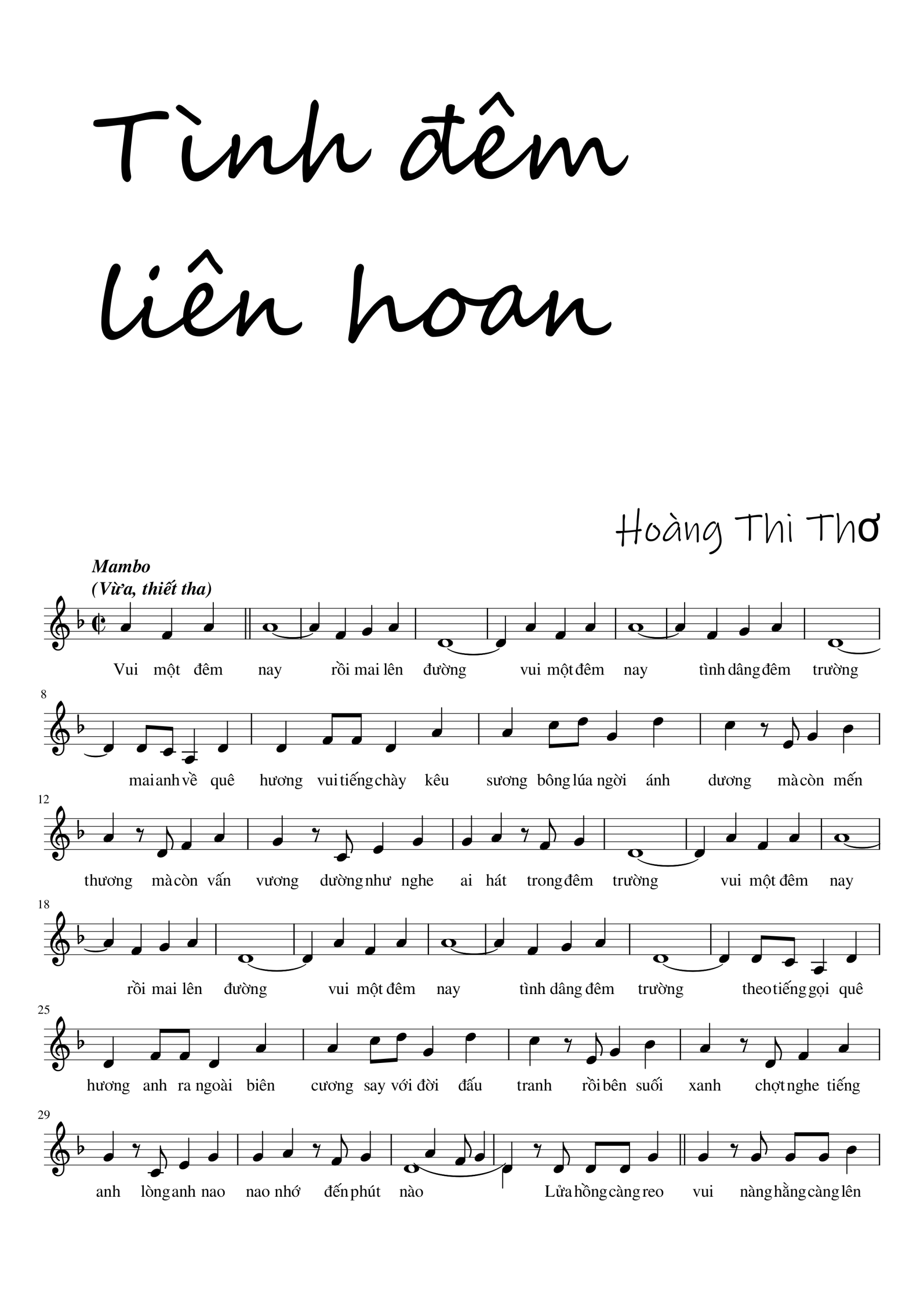 Sheet nhạc Tình đêm liên hoan - Trang 1