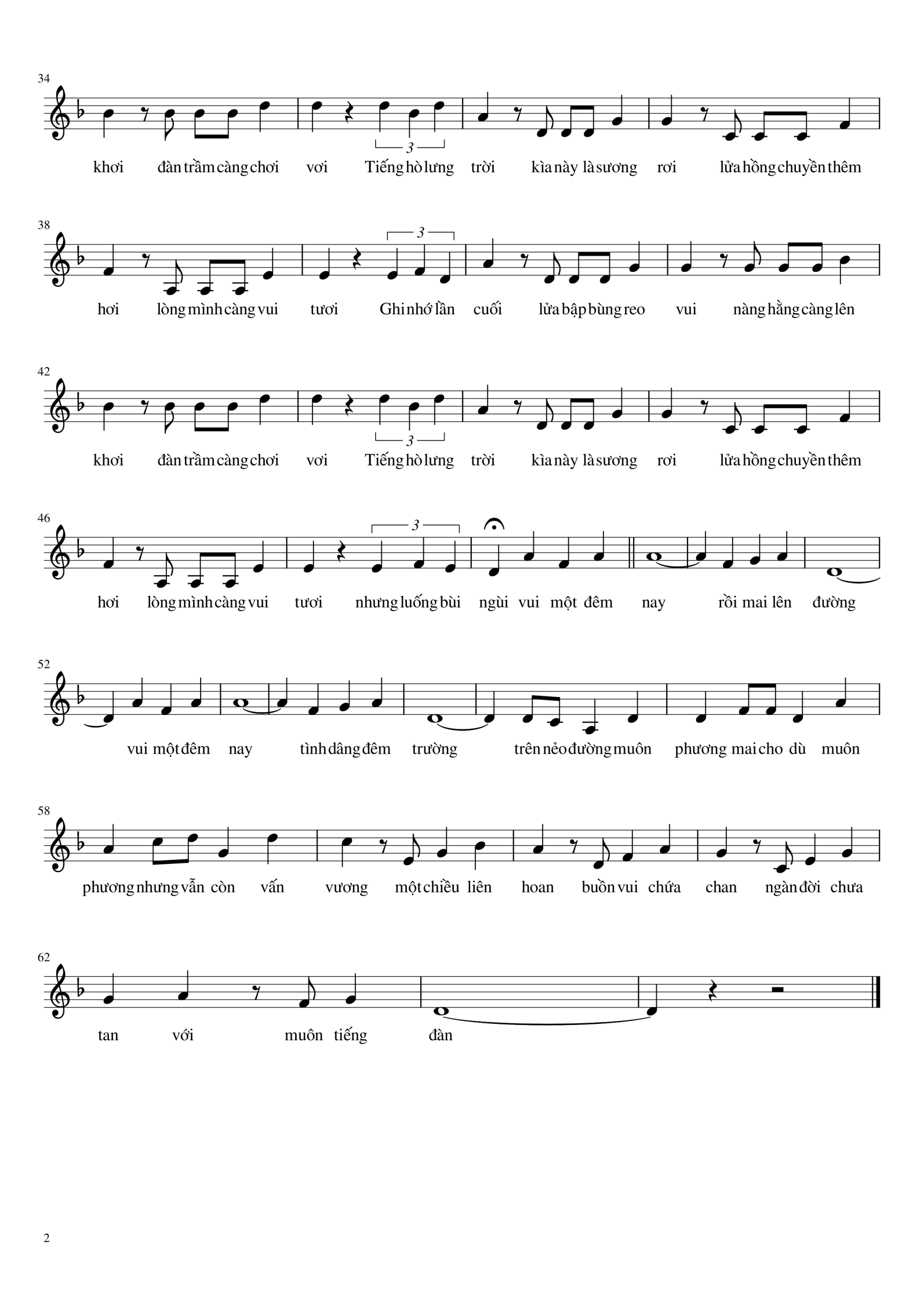 Sheet nhạc Tình đêm liên hoan - Trang 2