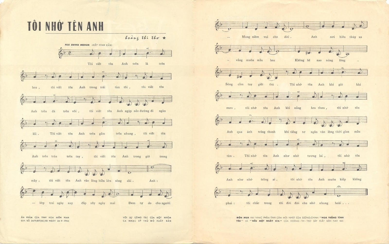 Sheet nhạc Tôi nhớ tên anh - Trang 2