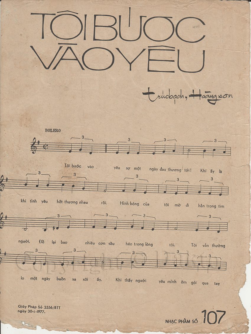 Sheet nhạc Tôi bước vào yêu - Trang 2