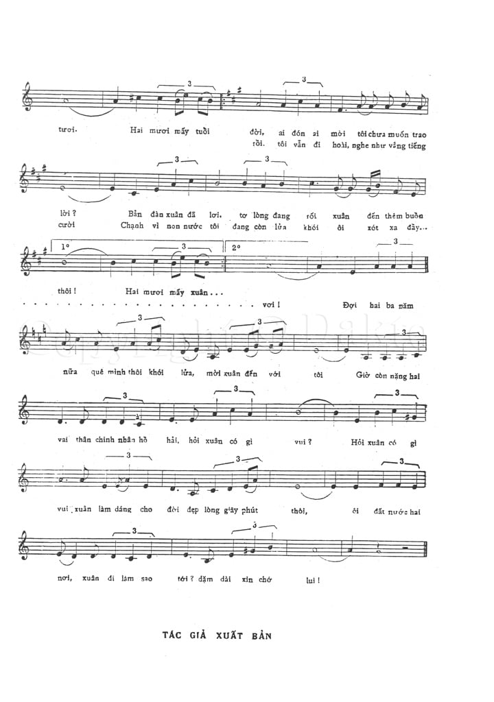 Sheet nhạc Tôi chưa có mùa xuân - Trang 2