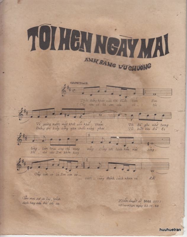 Sheet nhạc Tôi hẹn ngày mai - Trang 2